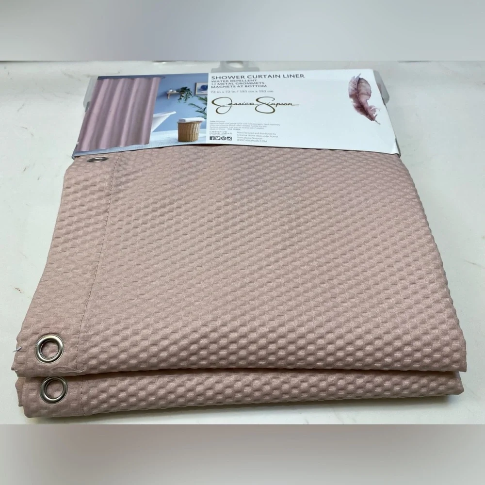 Jessica Simpson ❤️Shower Curtain Liner water repellent Moss Pink New